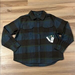 Horizon Plaid Button-Up Shirt in Blue and Brown